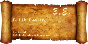 Bulik Evelin névjegykártya